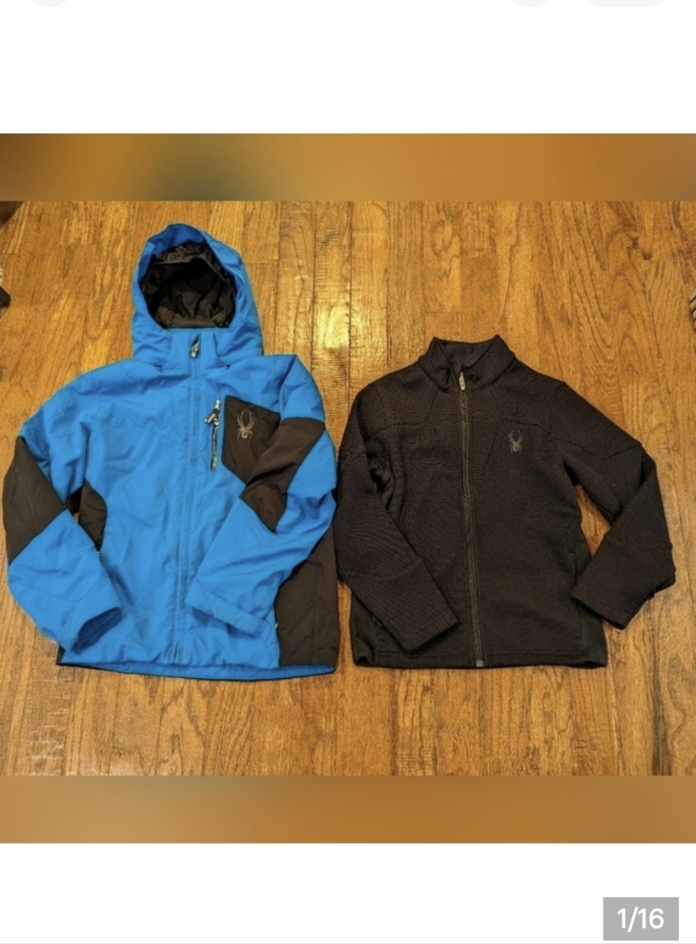 Spyder Winter Ski Snowboard Jacket, Convertible With Core Sweater Blue Y Sz 14